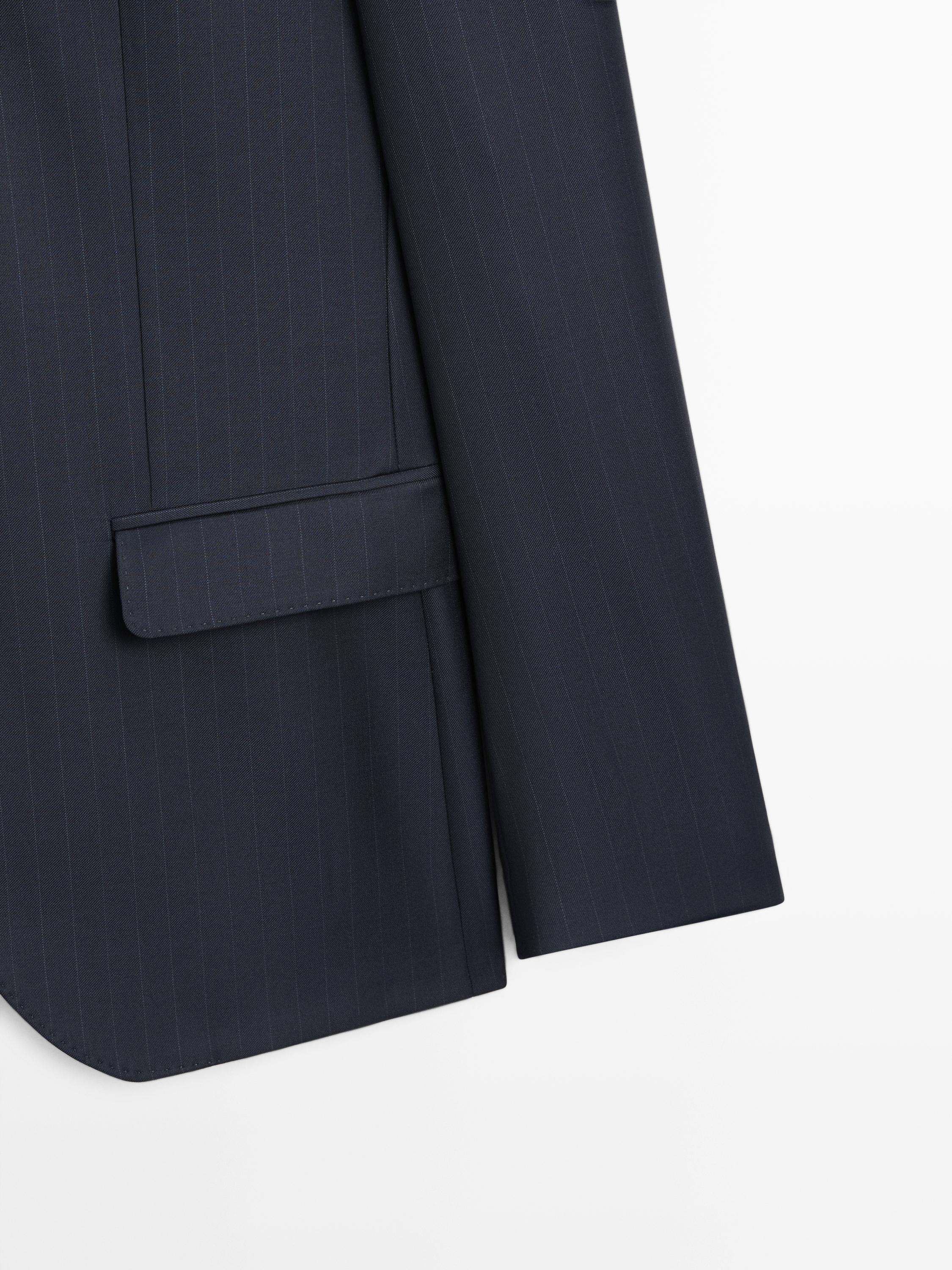 100% cool wool striped suit blazer